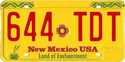 NM license plate 644TDT