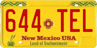 NM license plate 644TEL