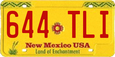 NM license plate 644TLI