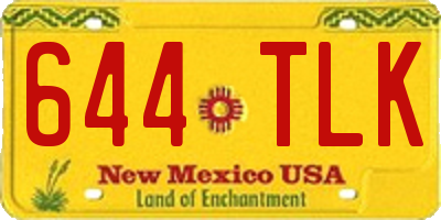 NM license plate 644TLK