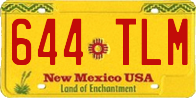 NM license plate 644TLM