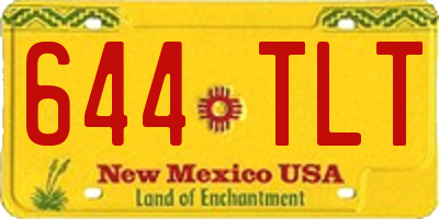 NM license plate 644TLT