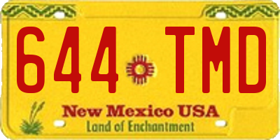 NM license plate 644TMD
