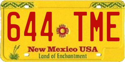 NM license plate 644TME