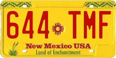 NM license plate 644TMF