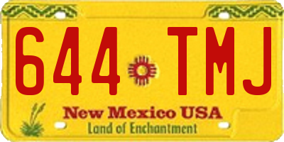 NM license plate 644TMJ