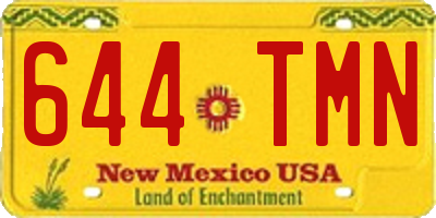 NM license plate 644TMN