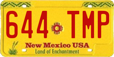 NM license plate 644TMP