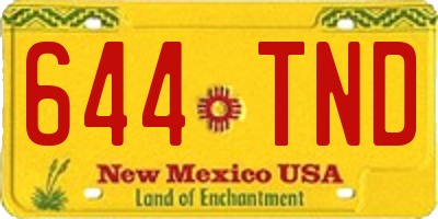 NM license plate 644TND