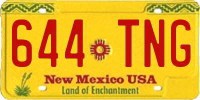 NM license plate 644TNG