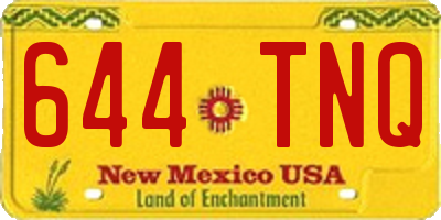 NM license plate 644TNQ