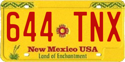 NM license plate 644TNX