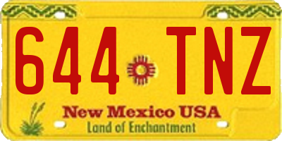 NM license plate 644TNZ