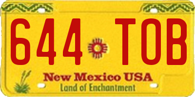 NM license plate 644TOB