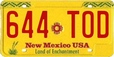 NM license plate 644TOD