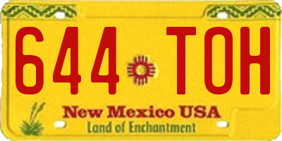 NM license plate 644TOH