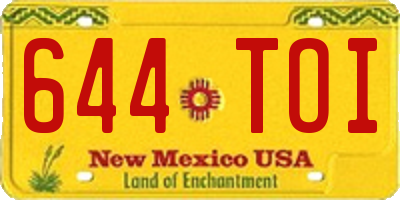 NM license plate 644TOI