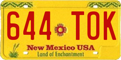 NM license plate 644TOK