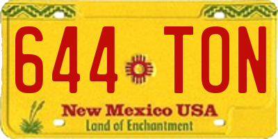 NM license plate 644TON