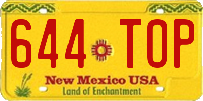 NM license plate 644TOP