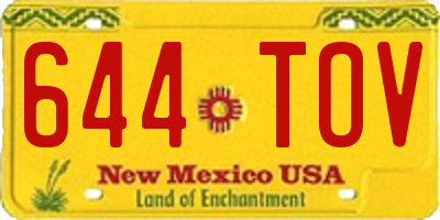 NM license plate 644TOV