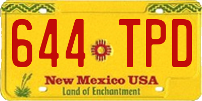 NM license plate 644TPD