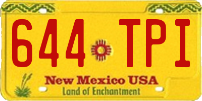 NM license plate 644TPI