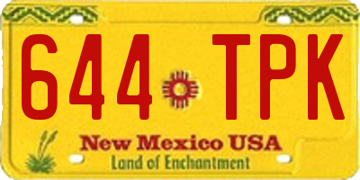 NM license plate 644TPK