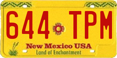 NM license plate 644TPM