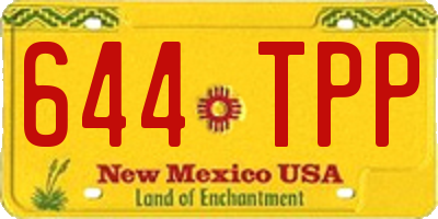 NM license plate 644TPP