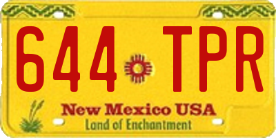 NM license plate 644TPR