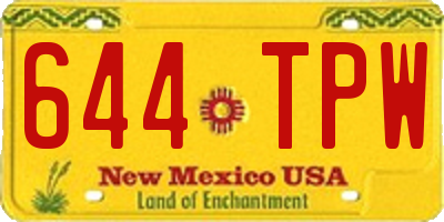 NM license plate 644TPW