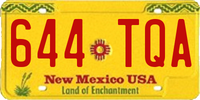 NM license plate 644TQA