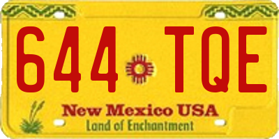 NM license plate 644TQE
