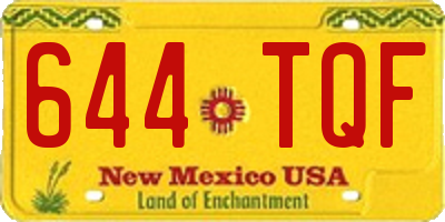NM license plate 644TQF