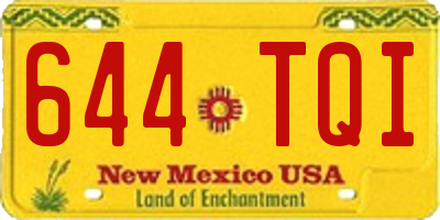 NM license plate 644TQI