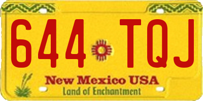 NM license plate 644TQJ