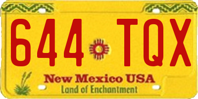 NM license plate 644TQX
