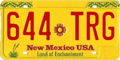 NM license plate 644TRG