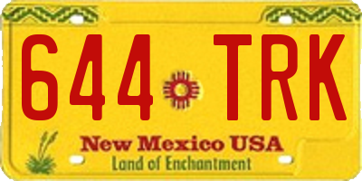 NM license plate 644TRK