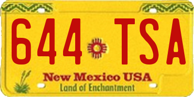 NM license plate 644TSA