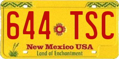 NM license plate 644TSC
