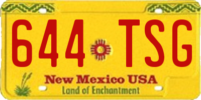 NM license plate 644TSG