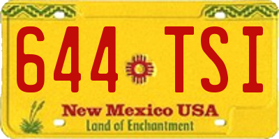 NM license plate 644TSI