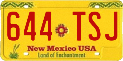 NM license plate 644TSJ