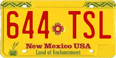 NM license plate 644TSL