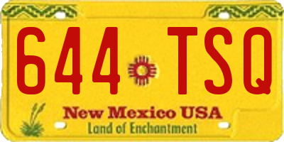 NM license plate 644TSQ