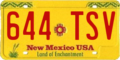 NM license plate 644TSV