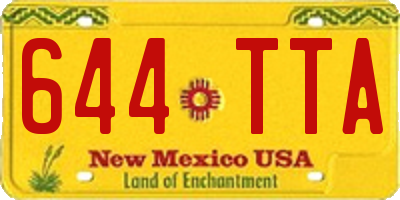 NM license plate 644TTA