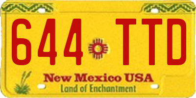 NM license plate 644TTD